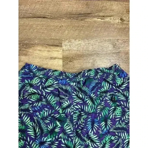 Lords Of Harlech Quack Leaves Swim Shorts Green Purple Men's L Mesh Lined - Picture 7 of 12